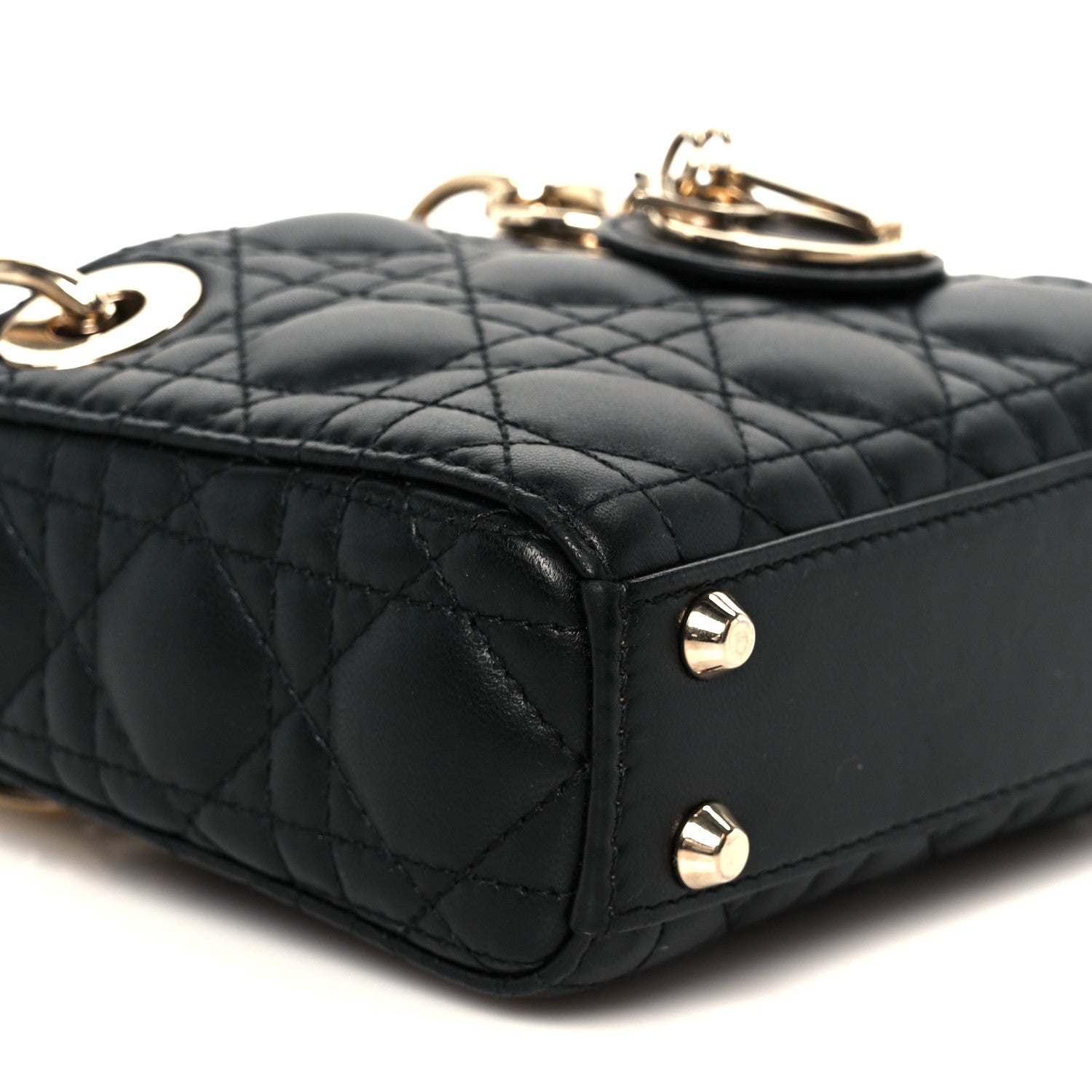 Christian Dior Lambskin Cannage Micro Lady Dior Black 9 of 10