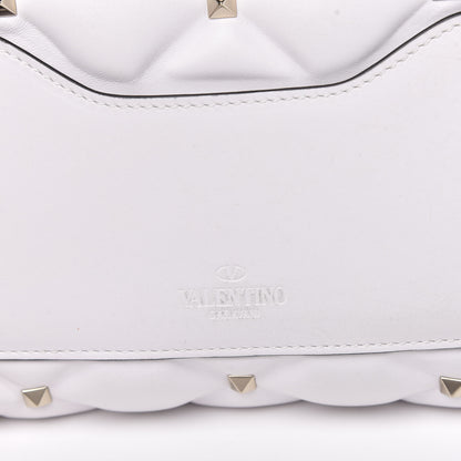 Valentino Garavani Lambskin VLTN Print Candystud Top Handle Bag Optic White Black 11 of 12