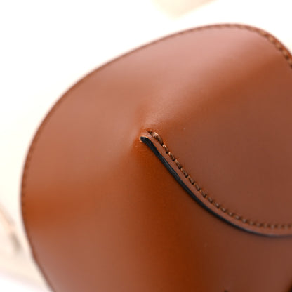 Fendi Canvas Vitello Logo Ajour Embroidered Medium By The Way Boston Bag Grezzo Cuoio 10 of 11