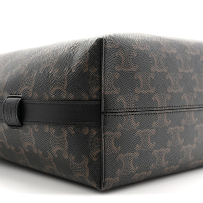 Celine Triomphe Canvas Calfskin Harry Crossbody Bag Black 9 of 11