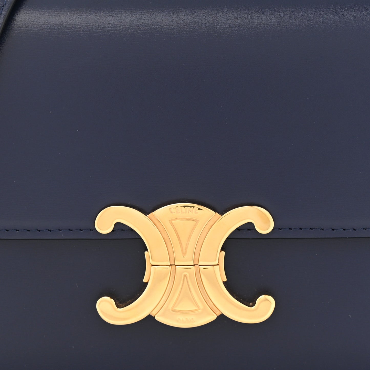 Shiny Calfskin Small Triomphe Dark Blue