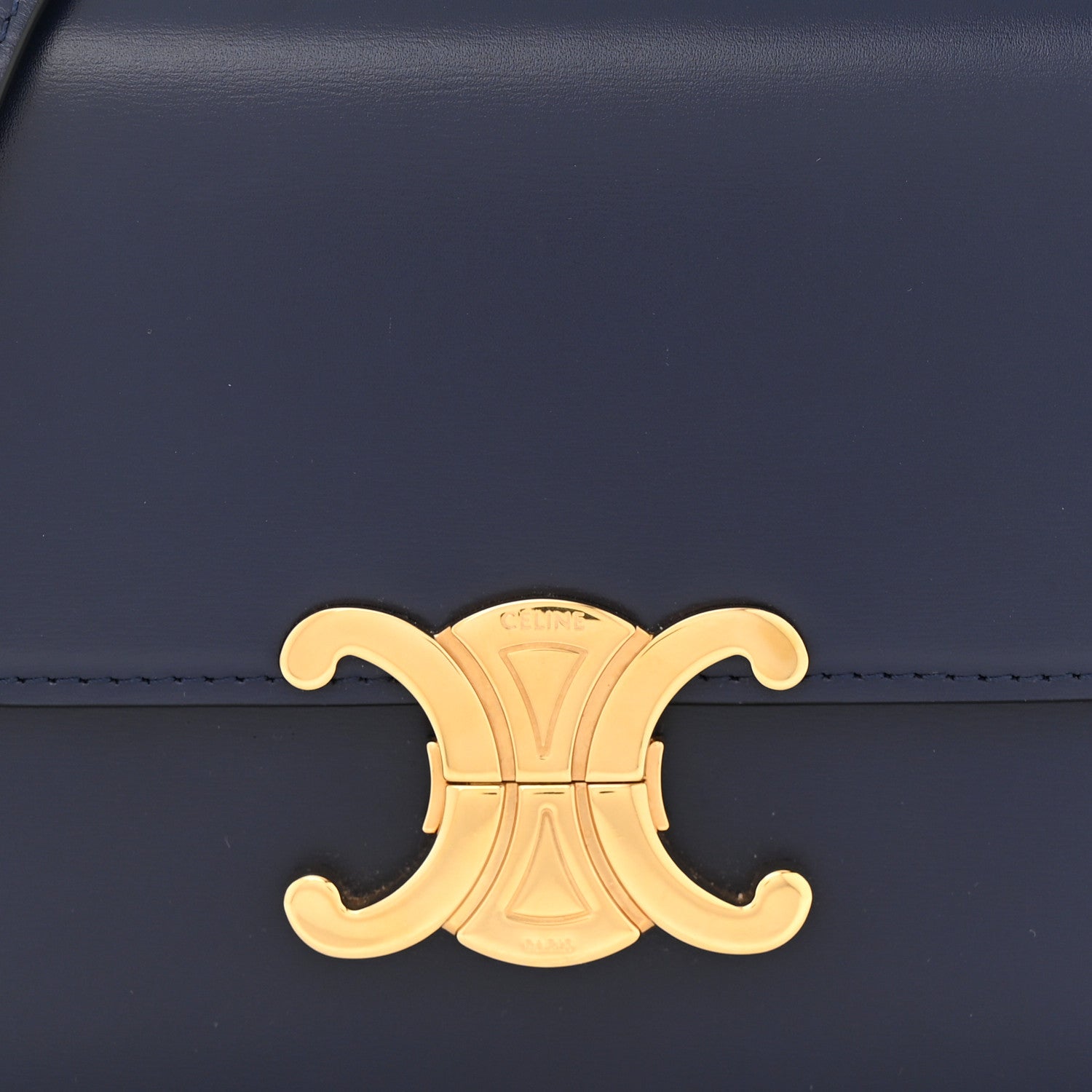 Celine Shiny Calfskin Small Triomphe Dark Blue 9 of 13