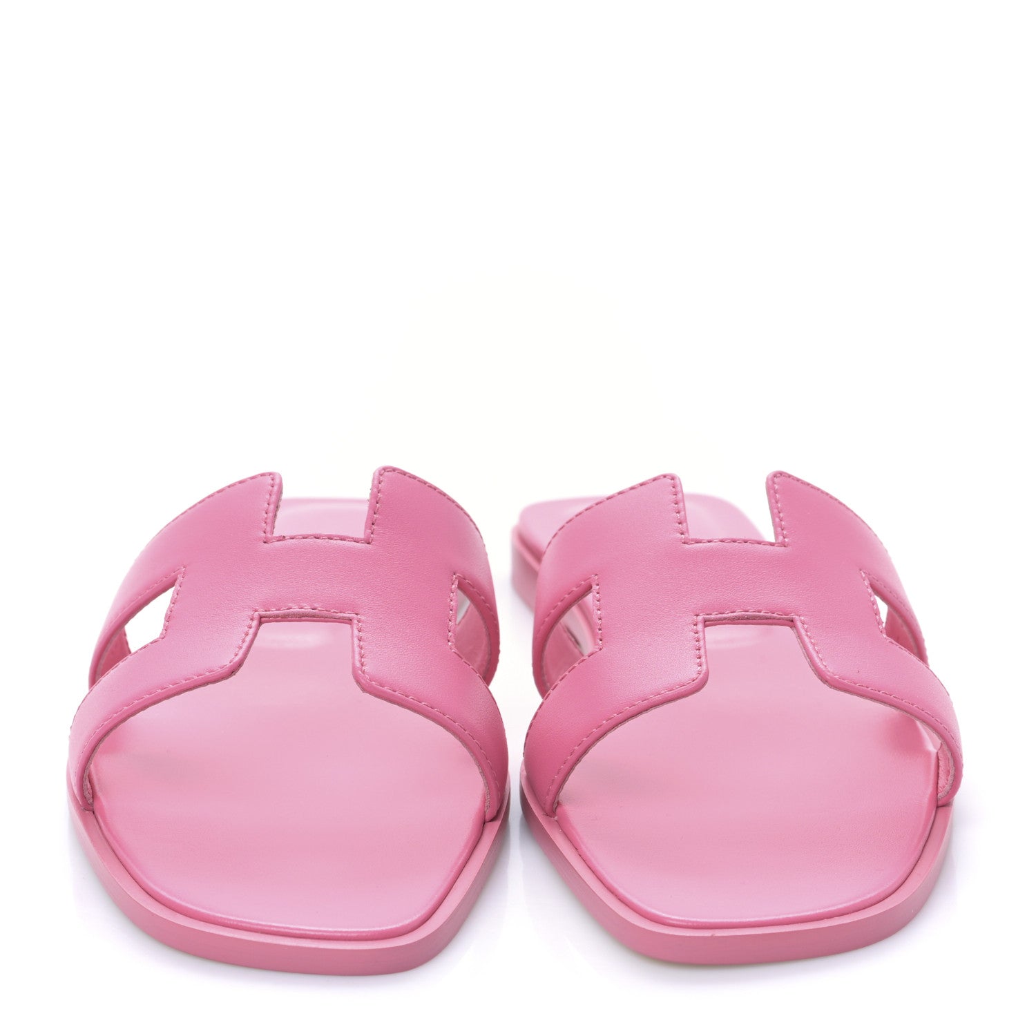 Hermes Box Calfskin Oran Sandals 36.5 Rose Petale 2 of 8