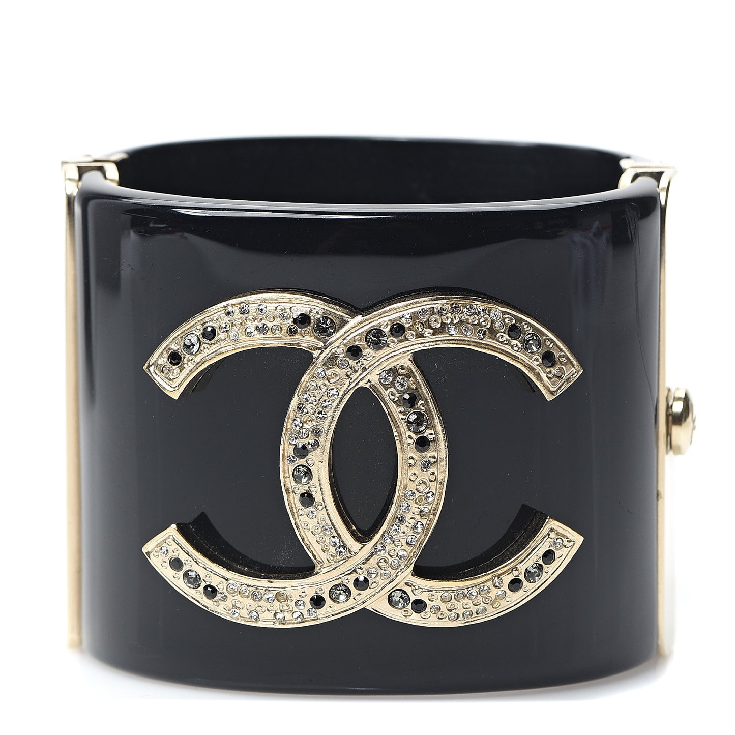 Resin Crystal CC Cuff Black Gold