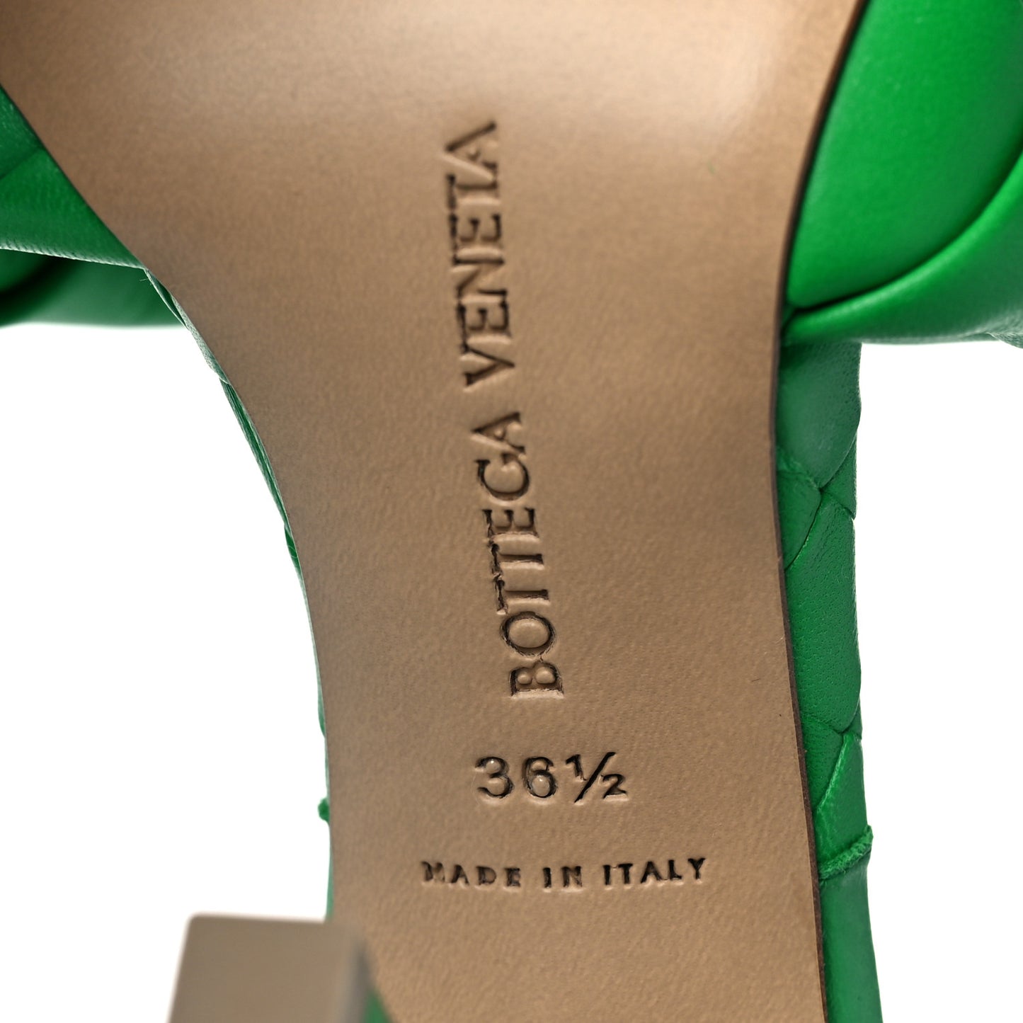 Nappa Maxi Intrecciato Lido 90mm Mule Sandals 36.5 Grass