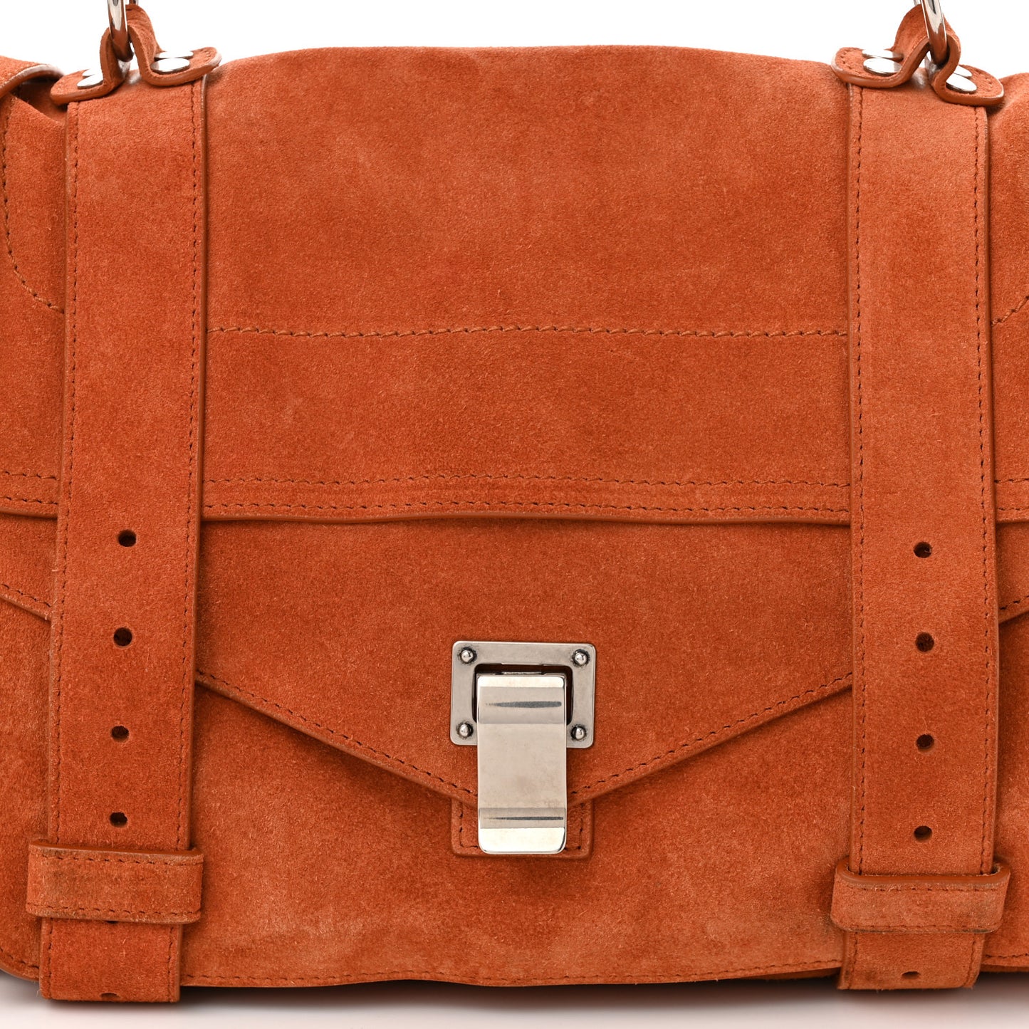 Suede Medium PS1 Satchel Red Clay