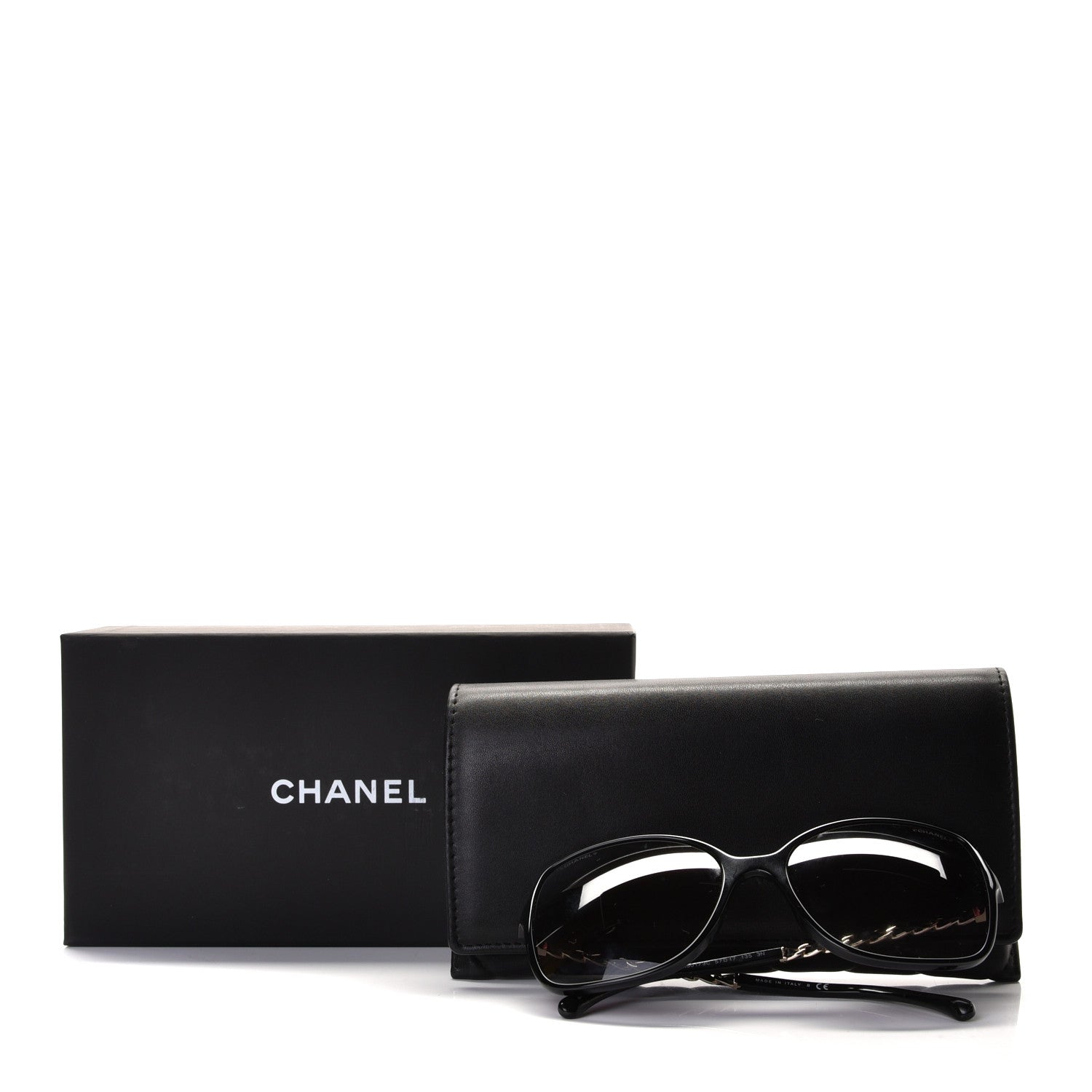 Chanel Lambskin Square Chain Sunglasses 5210-Q Black 7 of 7