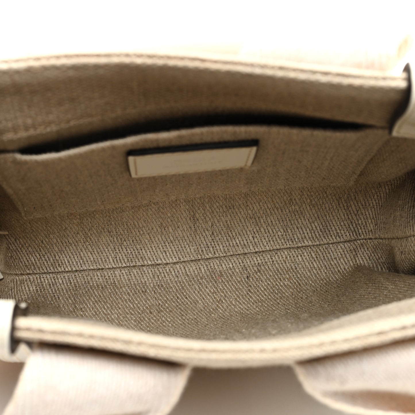 Cotton Calfskin Mini Woody Ribbon Tote White Light Brown
