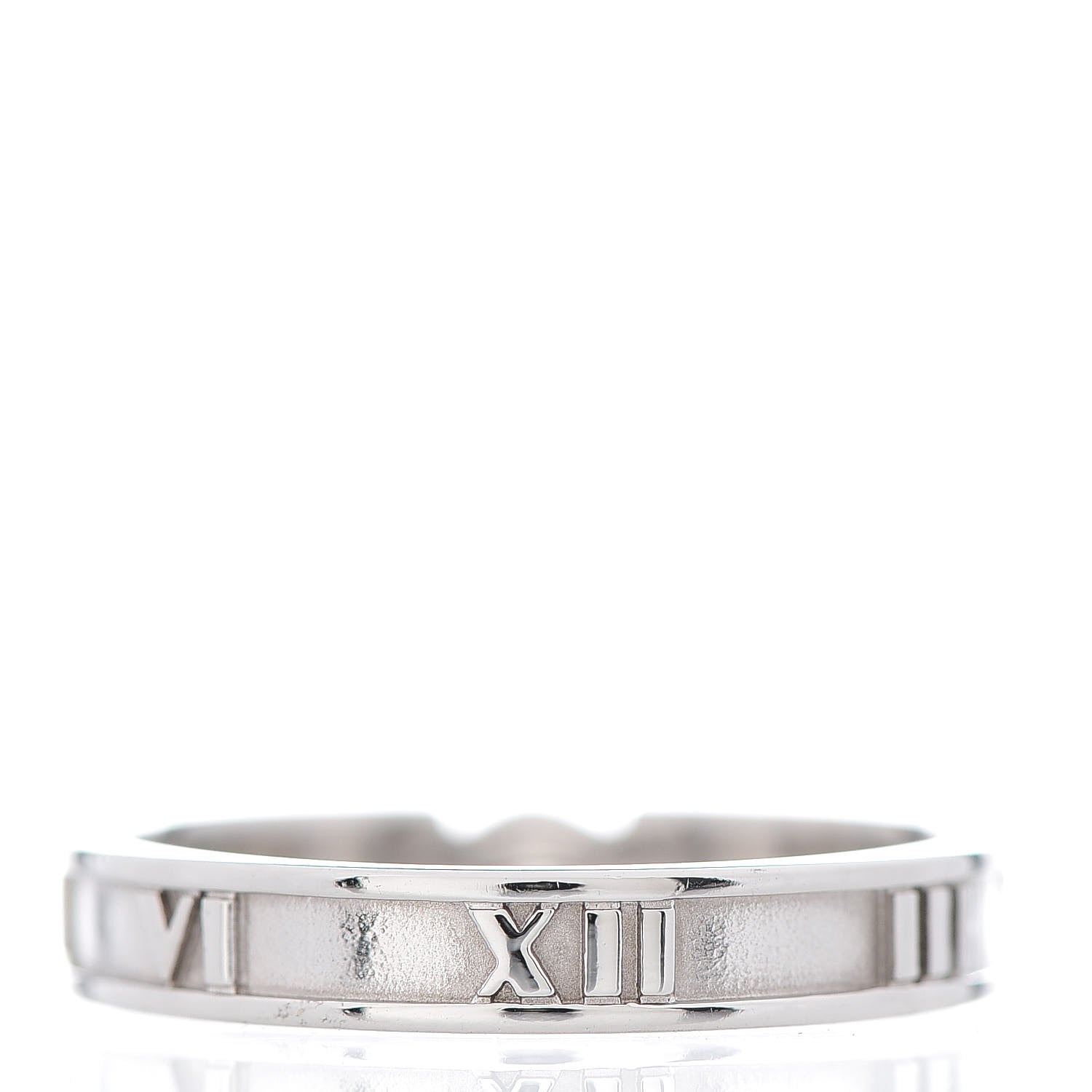 Tiffany 18K White Gold Diamond Atlas Solitaire Band Ring 56 7.5 3 of 4