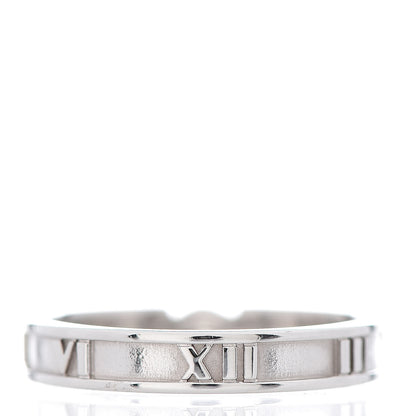 Tiffany 18K White Gold Diamond Atlas Solitaire Band Ring 56 7.5 3 of 4
