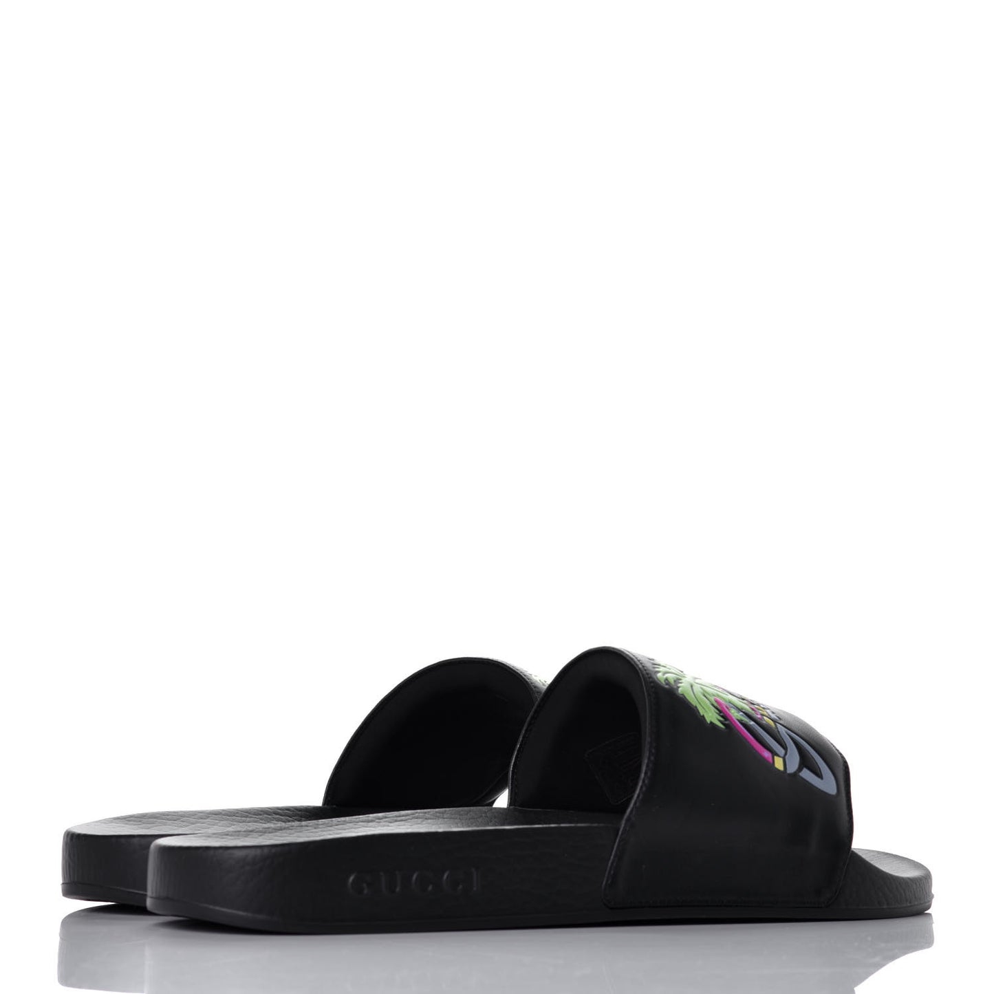 Rubber Mens Hawaii Pool Slide Sandals 10 Black Multicolor