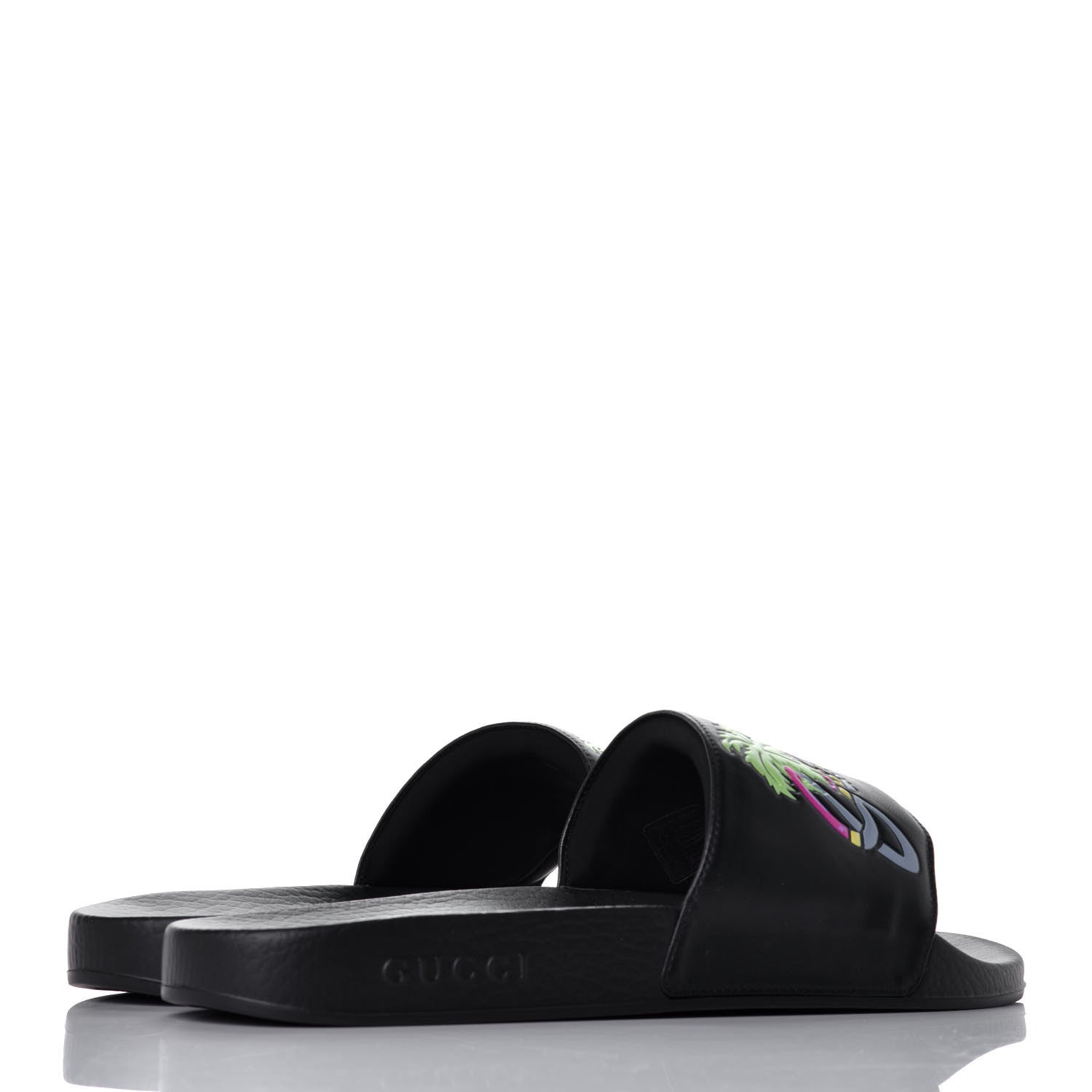 Gucci Rubber Mens Hawaii Pool Slide Sandals 10 Black Multicolor 4 of 8