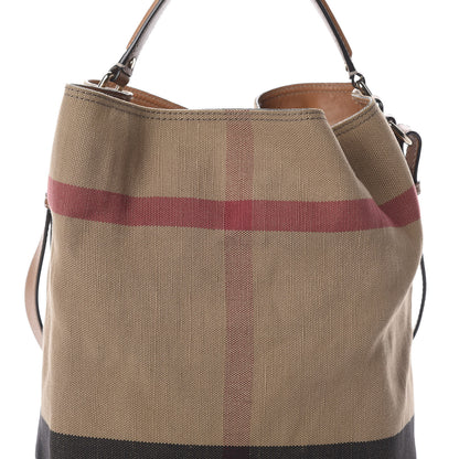 Burberry Canvas Mega Check Medium Ashby Hobo Saddle Brown 8 of 8