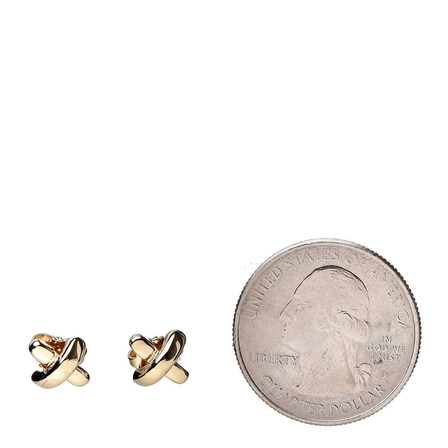 18K Yellow Gold 7.5mm Cross Stitch Earrings