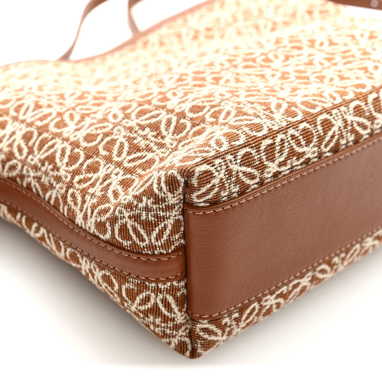Jacquard Anagram Calfskin Mini Flamenco Knot Clutch Tan Pecan
