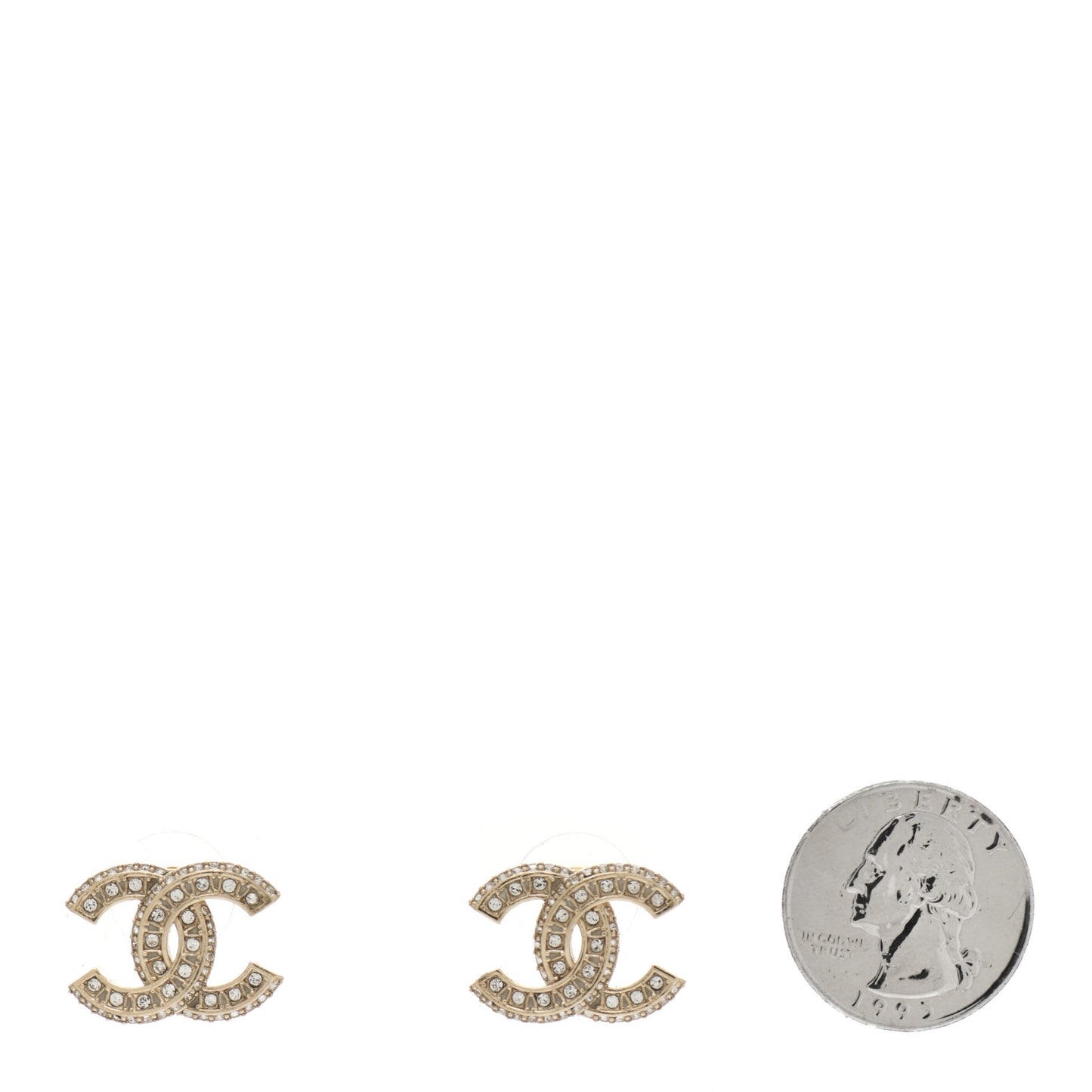 Crystal Timeless CC Earrings Light Gold