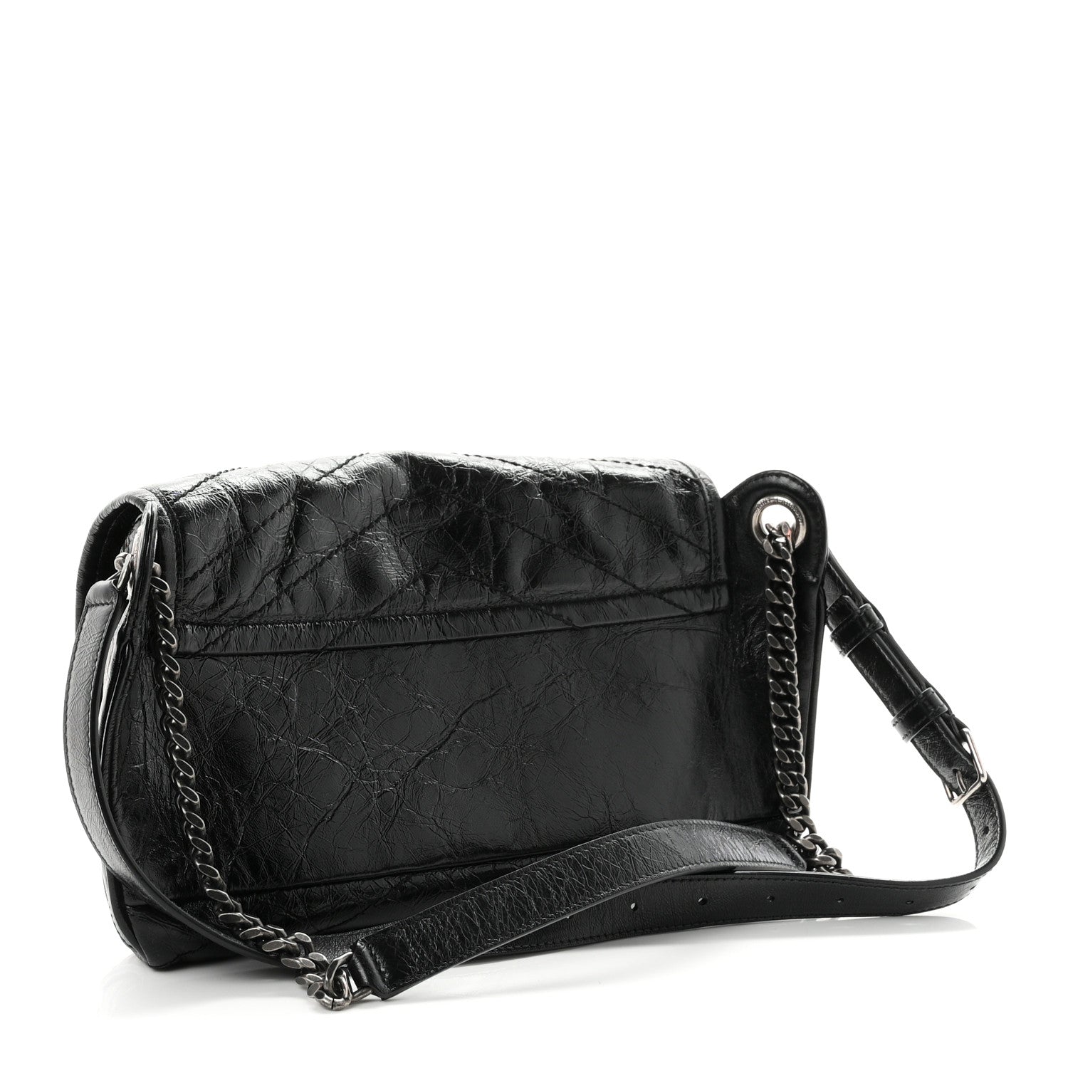 Saint Laurent Crinkled Calfskin Matelasse Monogram Niki Body Bag Black 2 of 9
