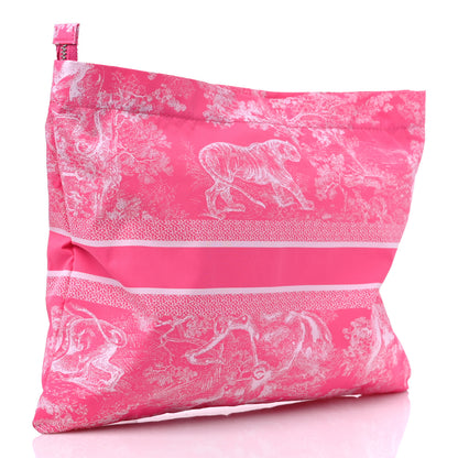 Christian Dior Embroidered Toile De Jouy Diortravel Zipped Pouch Pink 3 of 9