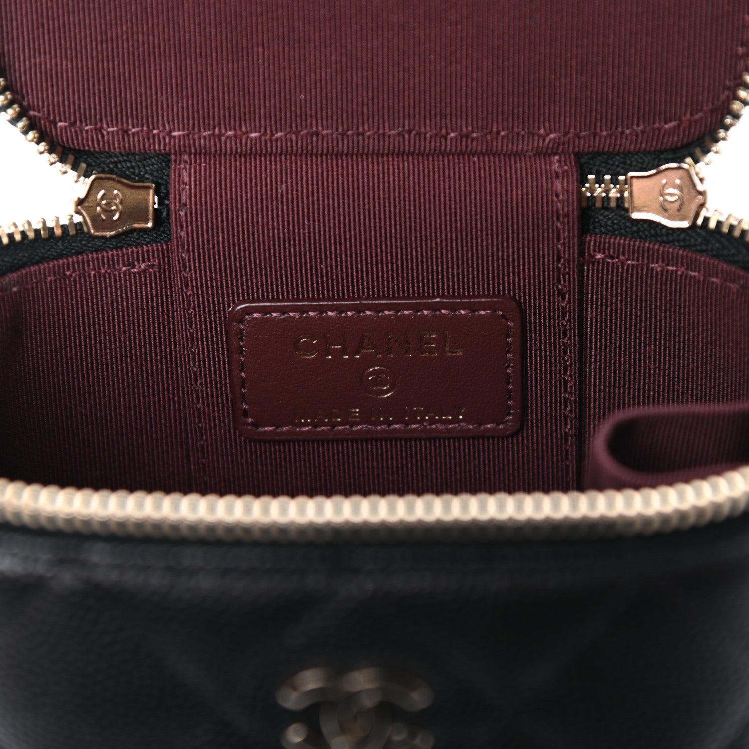 Chanel Caviar Quilted Mini Vanity Case With Chain Black 6 of 11