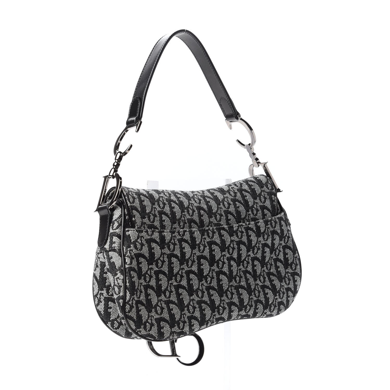 Christian Dior Monogram Double Saddle Bag Black 3 of 10