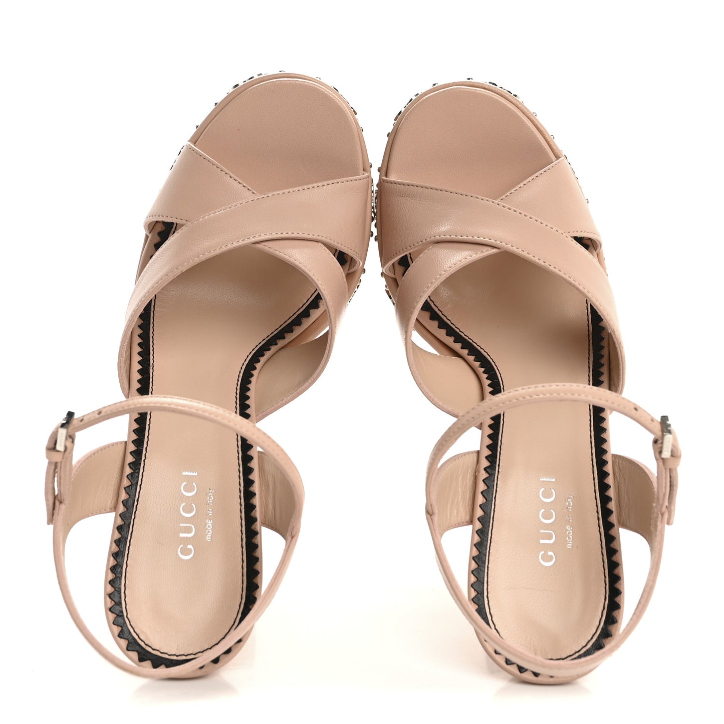 Malaga Kid Interlocking G Studs 155mm Platform Sandals 35 Perfect Pink