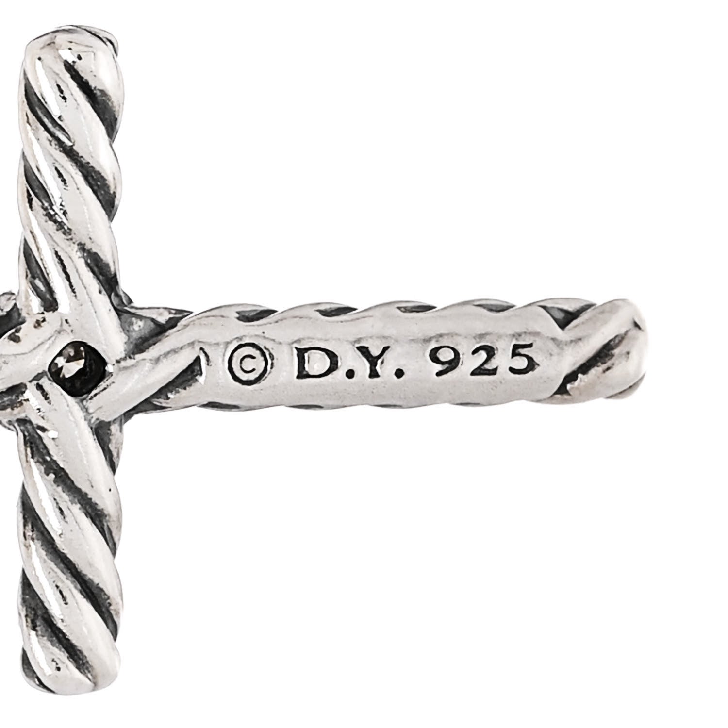 David Yurman Sterling Silver Diamond Cable Classics Cross Pendant 4 of 4