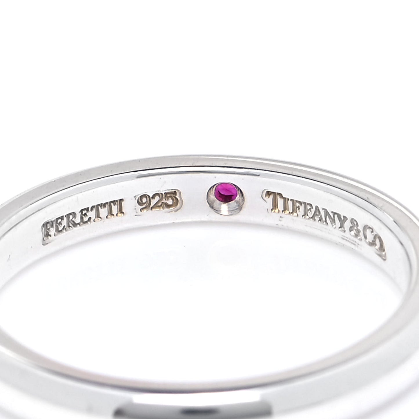 Sterling Silver Ruby Elsa Peretti Band Ring 53 6.5