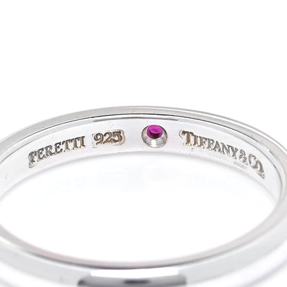 Tiffany Sterling Silver Ruby Elsa Peretti Band Ring 53 6.5 4 of 4