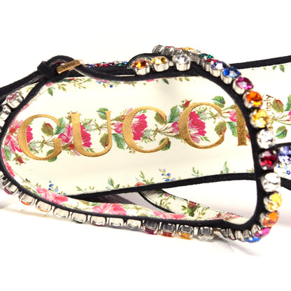 Gucci Kid Scamosciato Crystal Mira Platform Sandals 39 Multicolor 8 of 11