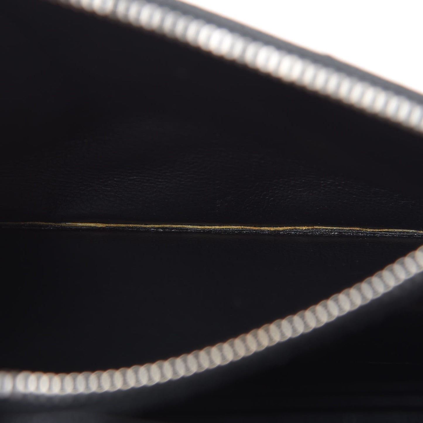 Grain De Poudre Matelasse Chevron Monogram Envelope Chain Wallet Black
