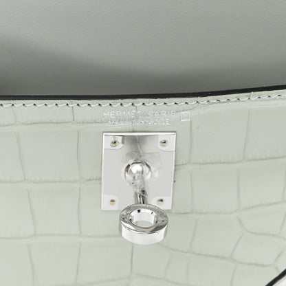 Hermes Matte Alligator Mini Kelly Sellier 20 Gris Neve 6 of 11