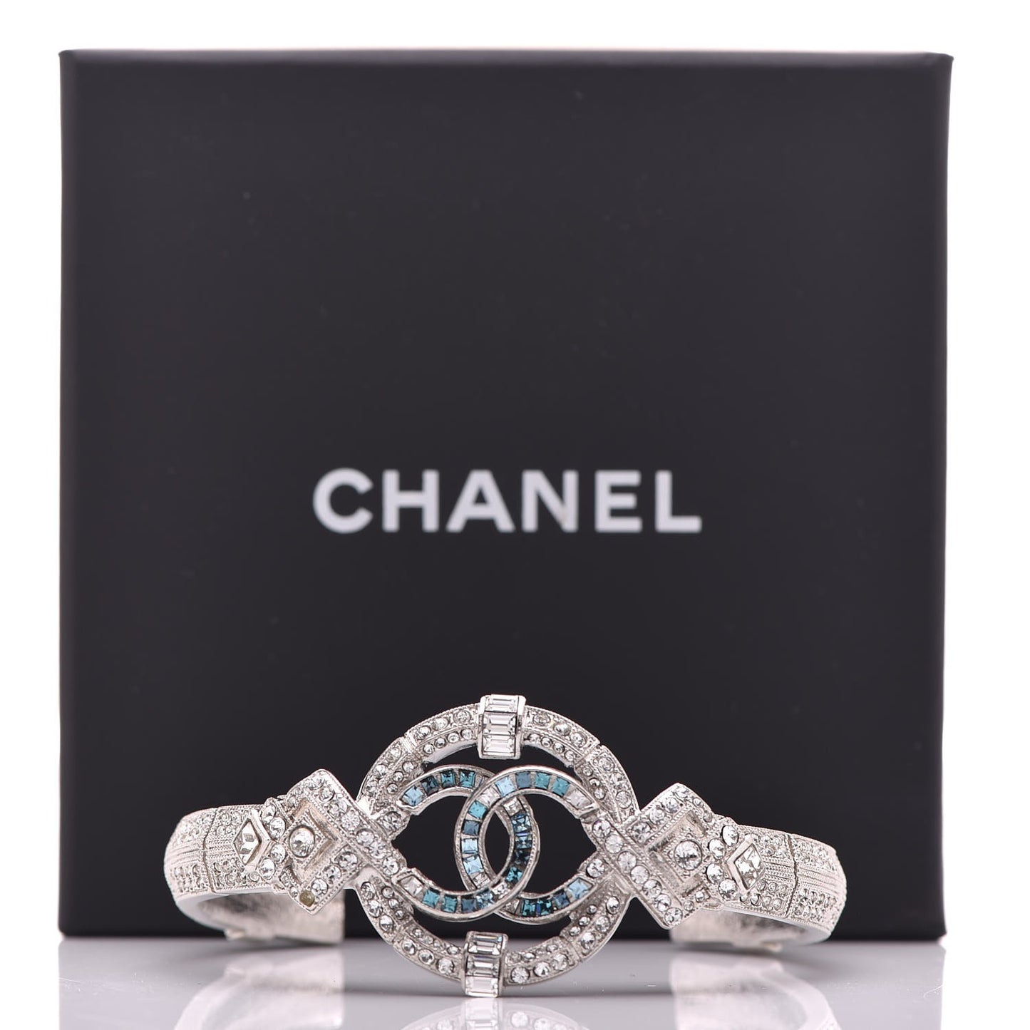 Crystal CC Cuff Silver Blue