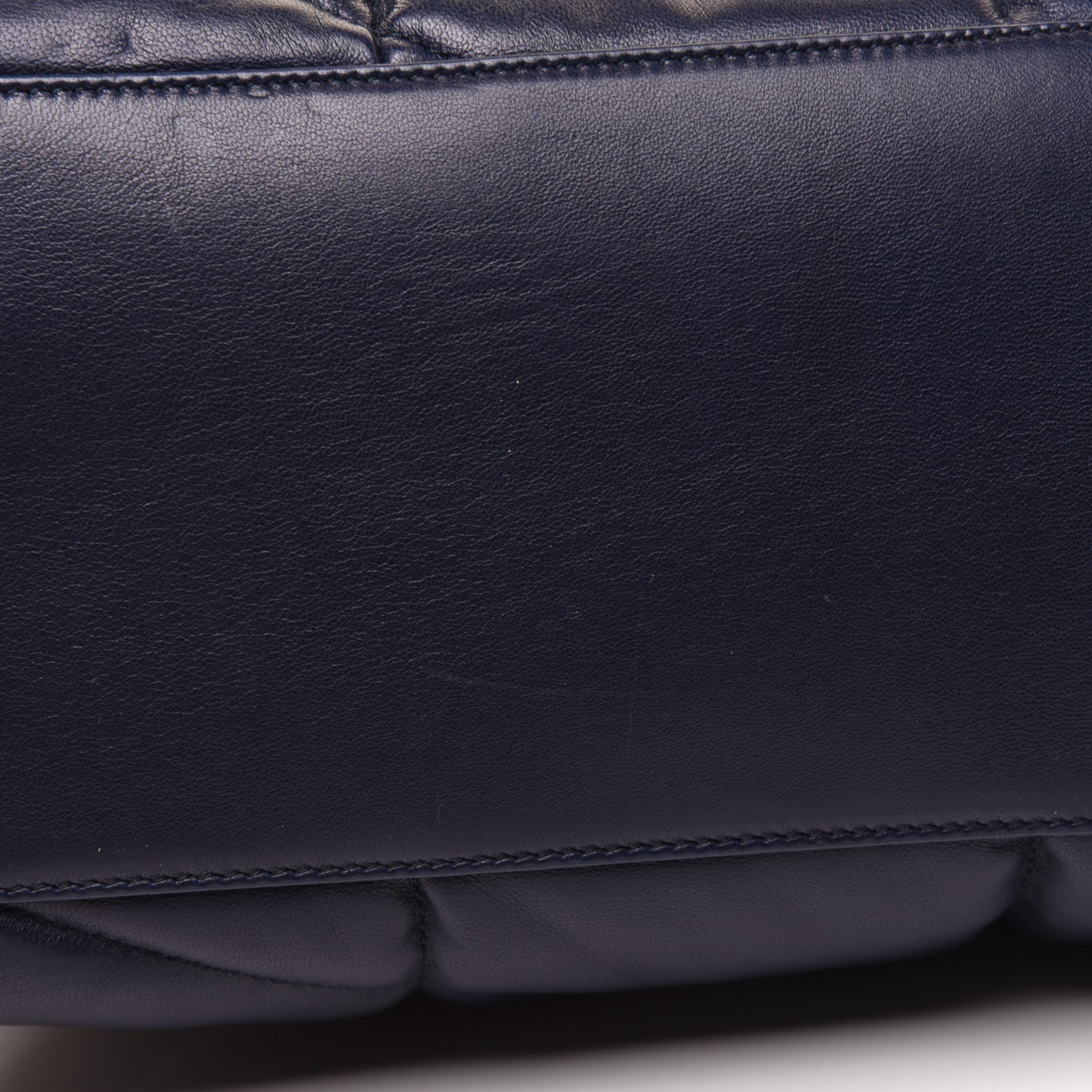 Lambskin Quilted Small Loulou Puffer Monogram Chain Satchel Navy