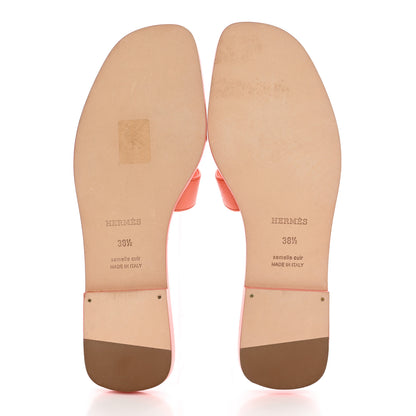 Hermes Epsom Oran Sandals 38.5 Orange Joey 5 of 13