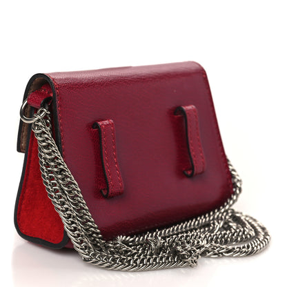 Givenchy Crinkled Patent Goatskin Suede Mini GV3 Shoulder Bag Fig Pink Cherry 2 of 7