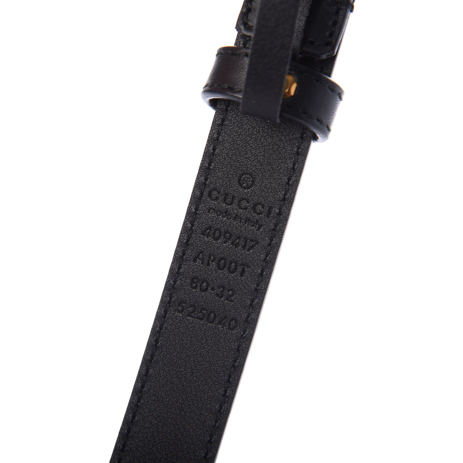 Gucci Calfskin Double G 20mm Belt 80 32 Black 3 of 5