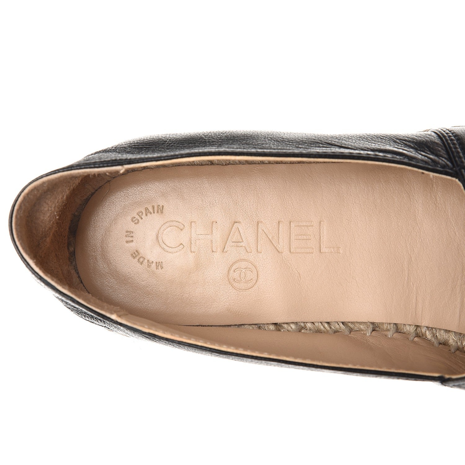 Chanel Lambskin CC Espadrilles 37 Black 6 of 11