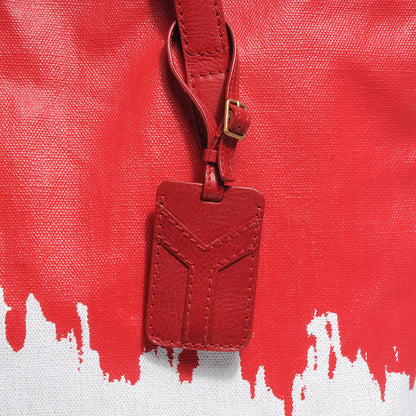 Saint Laurent Canvas Raspail Cascade Print Tote Red 8 of 8