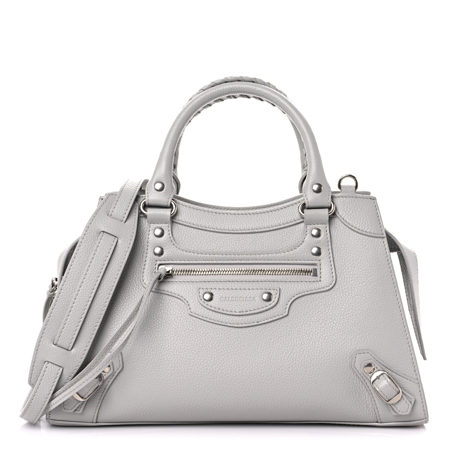 Grained Calfskin Neo Classic Silver Hardware S City Dove Grey