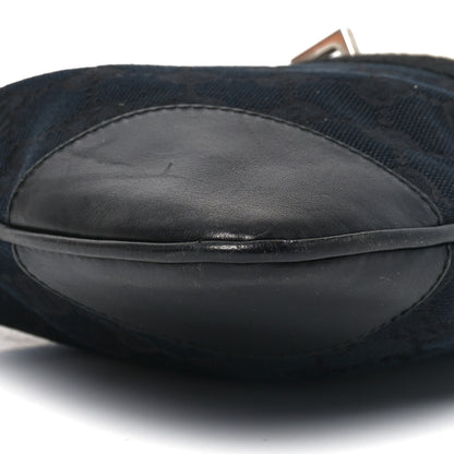 Gucci Monogram Lobster Clasp Jackie O Hobo Black 9 of 10