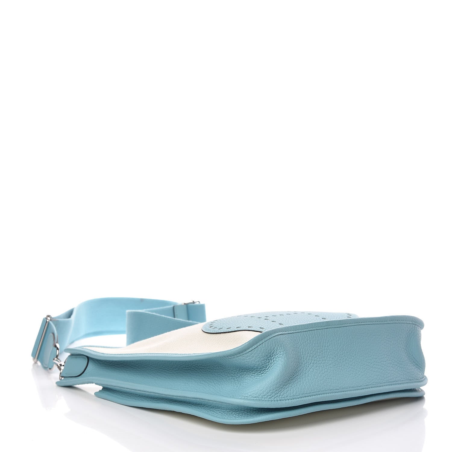 Hermes Toile Taurillon Clemence Evelyne III PM Bleu Atoll 4 of 11