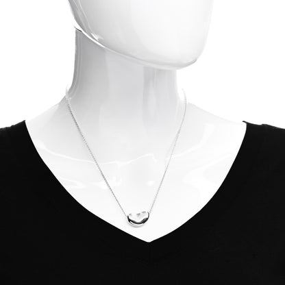 Tiffany Sterling Silver 20mm Elsa Peretti Bean Pendant Necklace 2 of 6