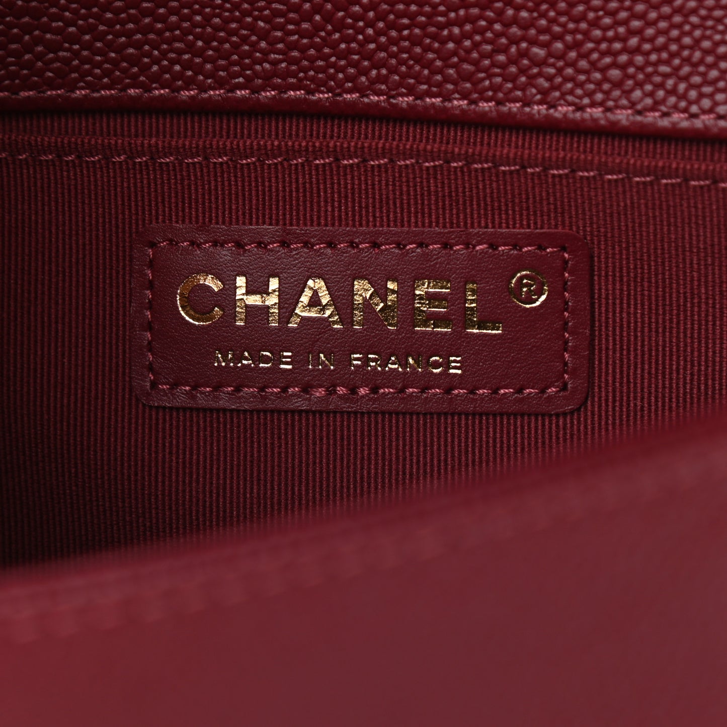Caviar Quilted Small Boy Flap Burgundy