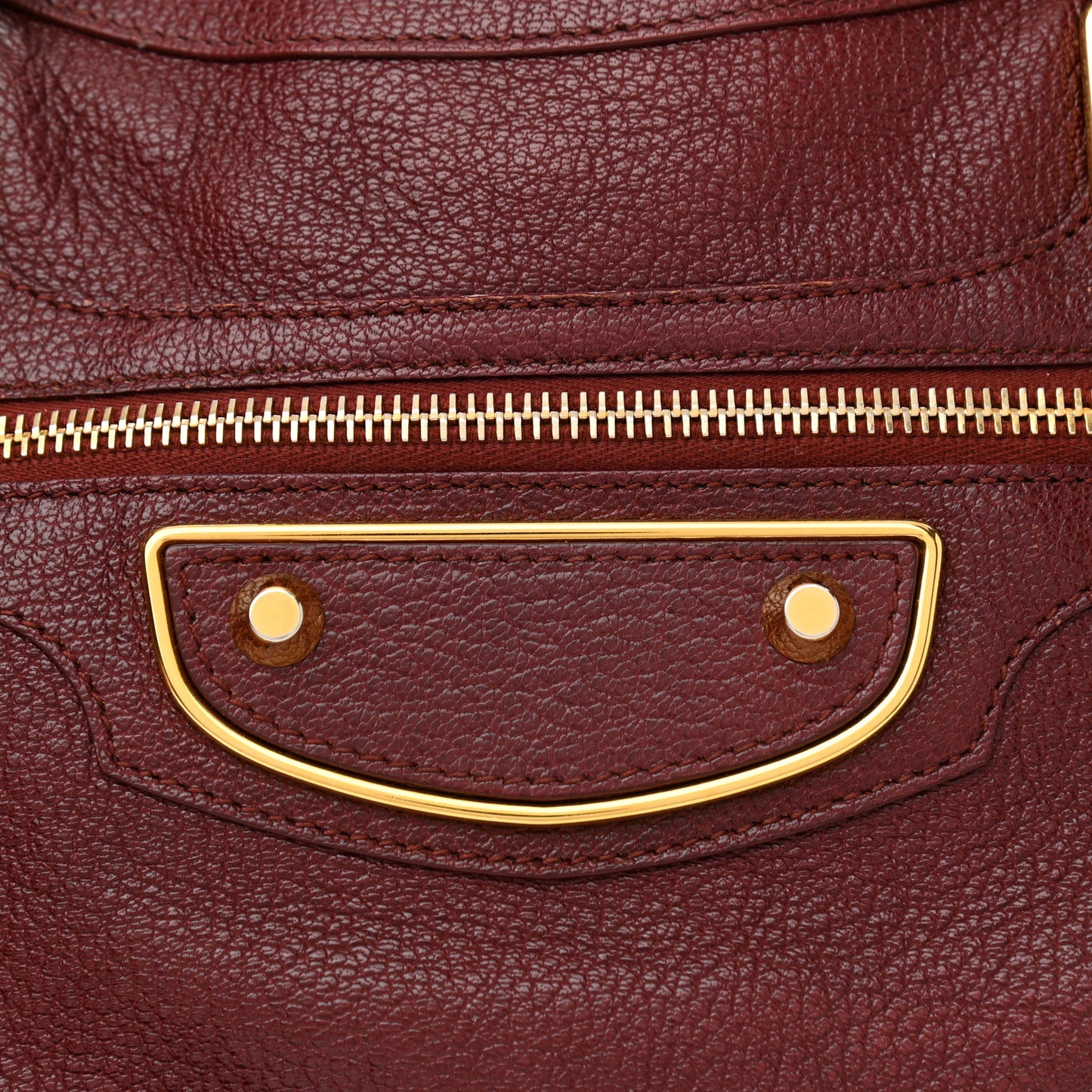 Chevre Gold Metallic Edge Hardware Velo Bordeaux