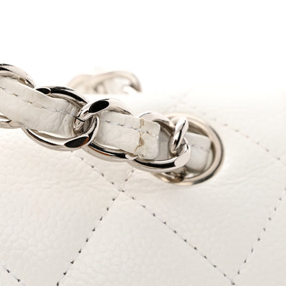 Chanel Caviar Quilted Jumbo Double Flap White 18 of 20