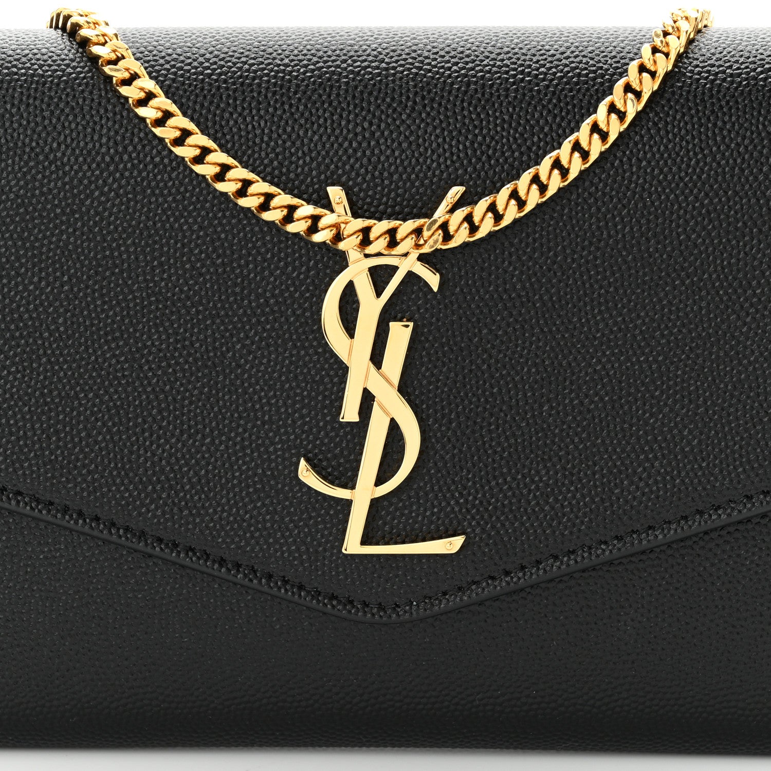 Saint Laurent Grain de Poudre Uptown Chain Wallet Black 8 of 11