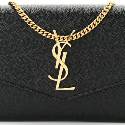 Saint Laurent Grain de Poudre Uptown Chain Wallet Black 8 of 11