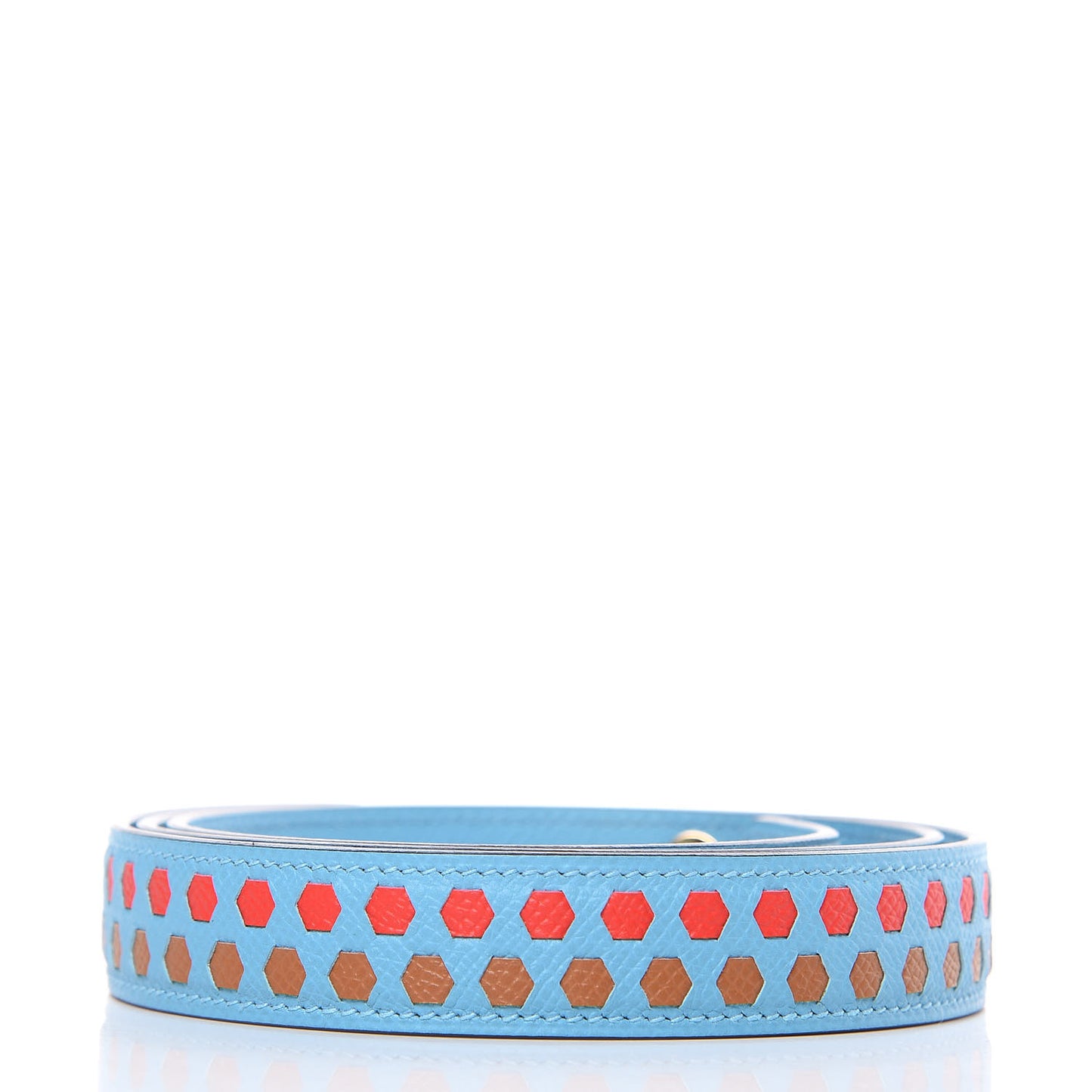 Epsom 25mm Tressage Shoulder Strap Bleu De Nord Rouge De Coeur Gold