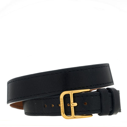 Hermes Stainless Steel Barenia 20mm Kelly Cadena Double Tour Quartz Watch Noir 3 of 5