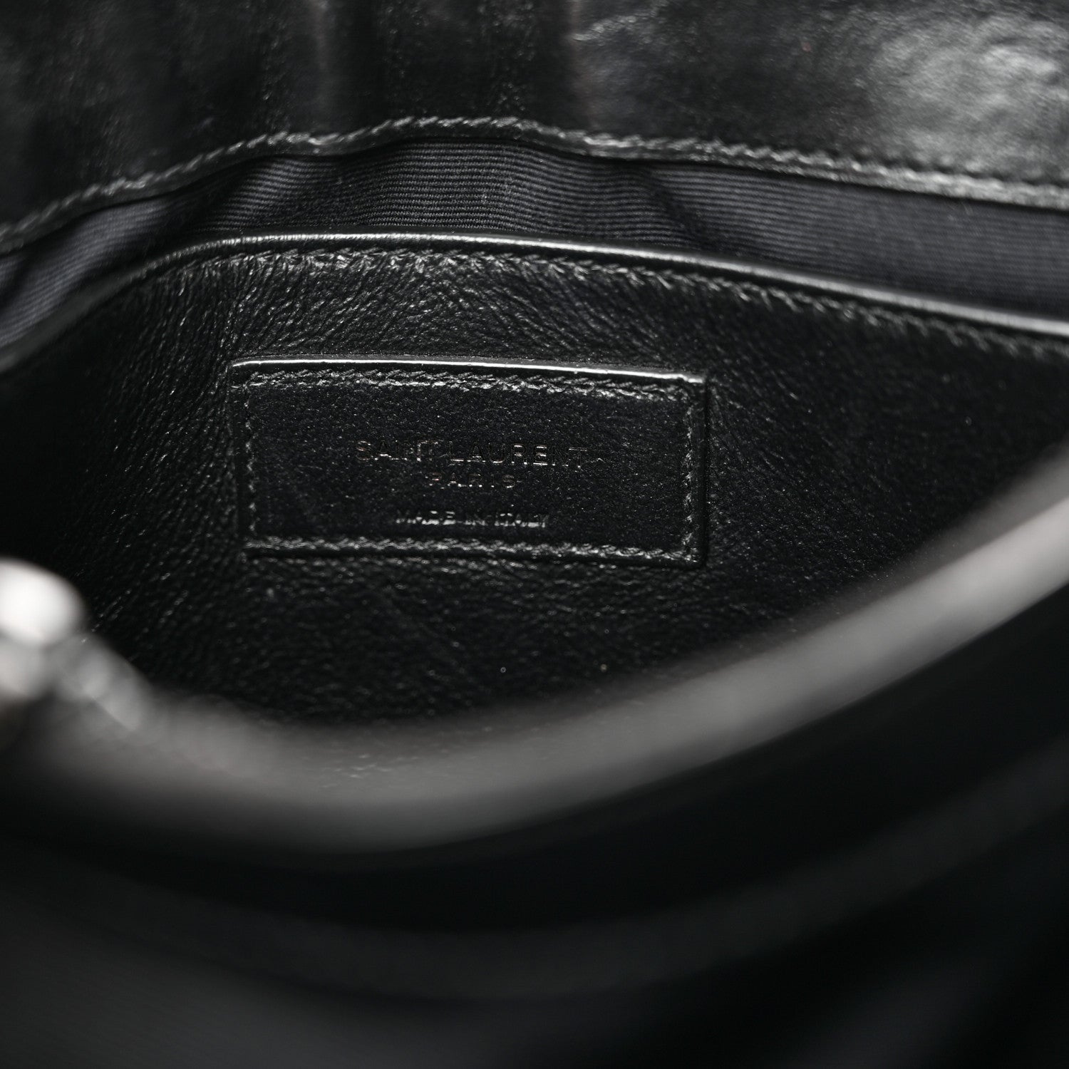 Saint Laurent Calfskin Y Quilted Monogram Monochrome Small Loulou Chain Satchel Black 7 of 13